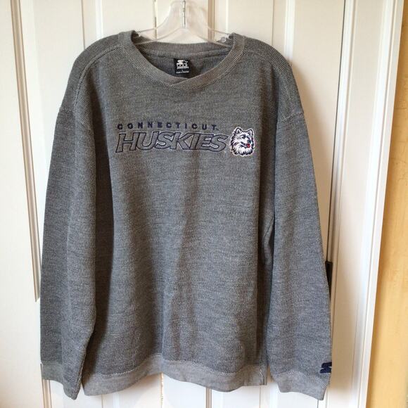 Starter Ct Huskies Men's Crewneck Sweatshirt Sz L - Picture 1 of 5